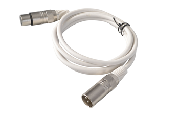 White DMX Cable 3pin XLR Male to Female 120 OhmChoice of Length